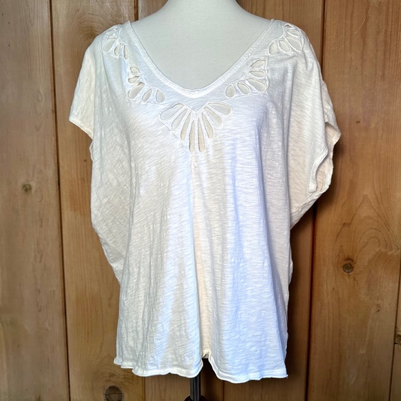 Free People 100% Cotton Cutout Tee M - Picture 1 of 16